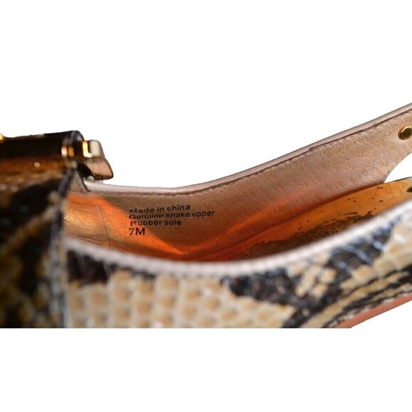 Michael Kors Women's Snake Print Peep Toe Slingback Heels-LT3104 - Picture 8 of 9